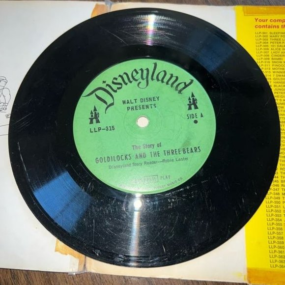 Vintage Walt Disney Goldilocks and the Three Bears Disneyland Record and Book - Picture 3 of 8